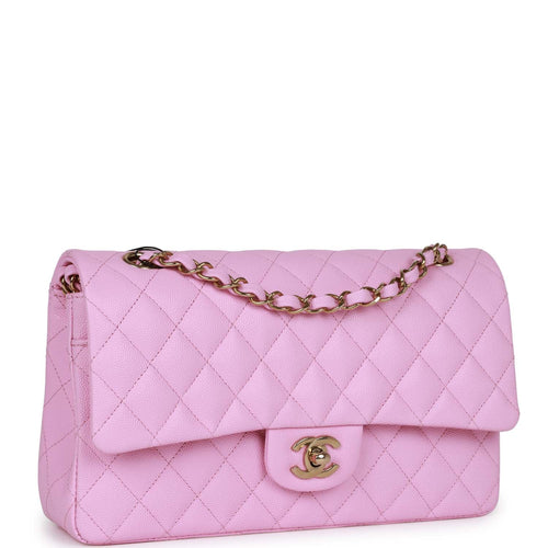 Chanel Medium Classic Double Flap Bag Lilac Caviar Gold Hardware