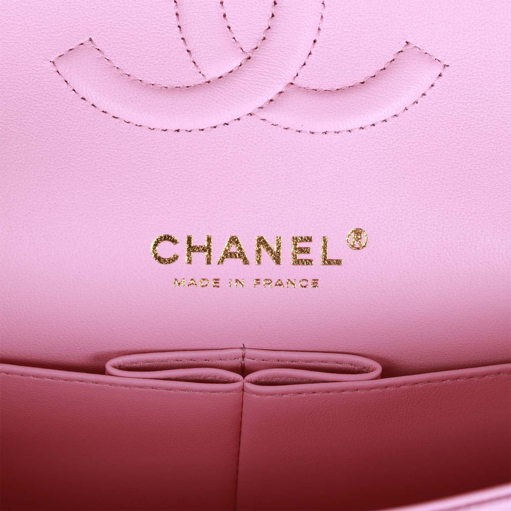 Chanel Medium Classic Double Flap Bag Lilac Caviar Gold Hardware