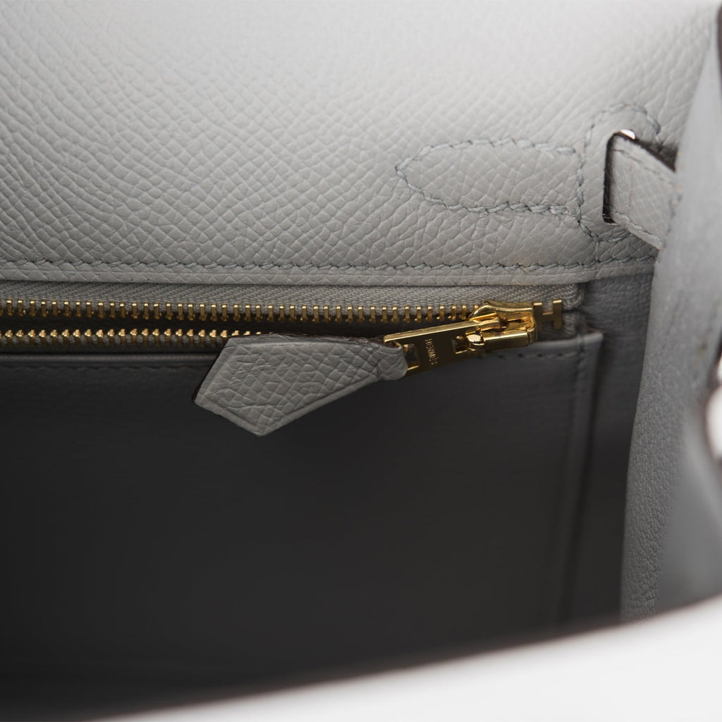 Hermes Kelly Handbag Bleu Glacier Epsom with Gold Hardware 28 For Sale at  1stDibs