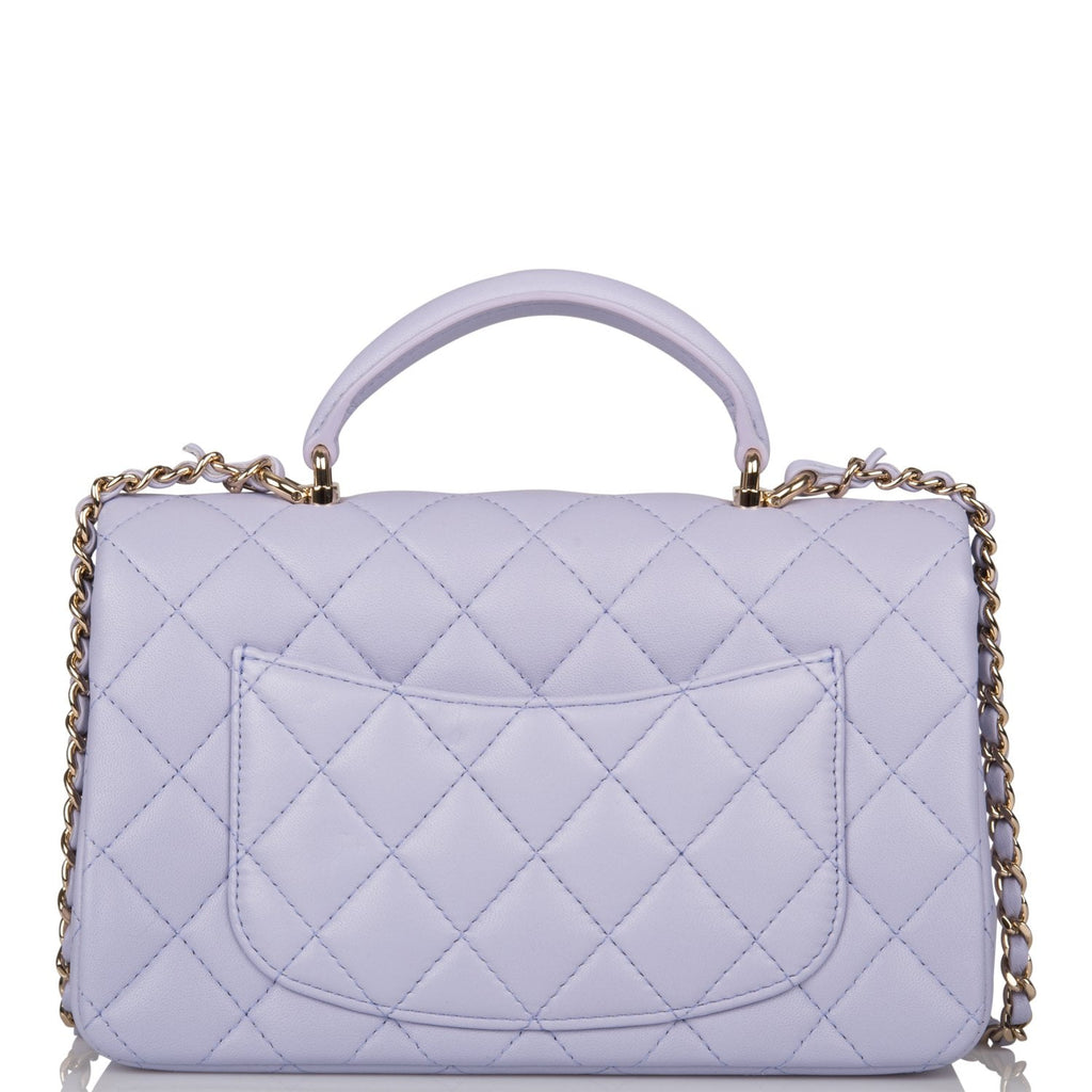 Chanel Mini Rectangular Flap Bag With Top Handle Chain Light Purple For  Sale at 1stDibs