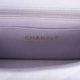Chanel Mini Rectangular Flap with Top Handle Lavender Lambskin Light Gold Hardware