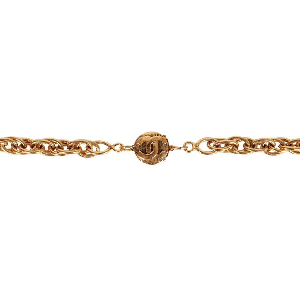 Vintage Chanel Gold Gripoix Byzantine Cross Pendant Necklace