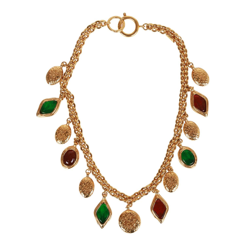 Vintage Chanel Gold Plated Colored Gripoix Necklace – Madison