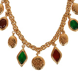 Vintage Chanel Gold Plated Colored Gripoix Necklace