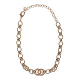 Chanel Gold and Multicolor Crystal CC Choker Necklace