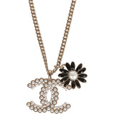 Chanel Mini Faux Pearl CC Pendant Necklace