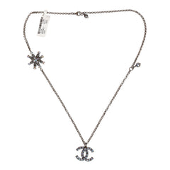 Chanel Iridescent Crystal Ruthenium CC Pendant Necklace
