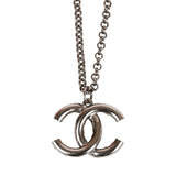 Chanel Iridescent Crystal Ruthenium CC Pendant Necklace