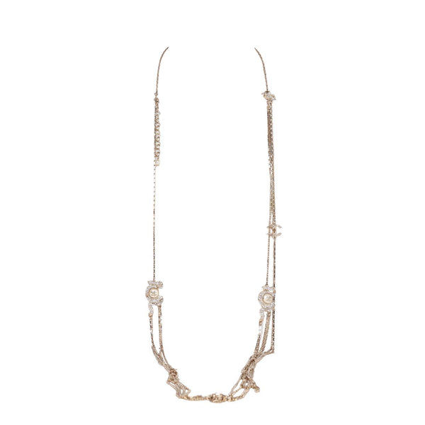 Runway Chanel Pearl and Chain Lion Pearl Drop Layered Necklace