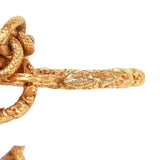 Vintage Chanel Gold Plated Lava CC Pendant Necklace