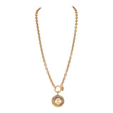 Vintage Chanel Gold Sunburst Interlocking CC Medallion Necklace - Thumbnail View 1