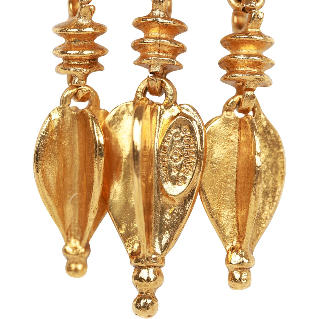 Vintage Chanel Gold Plated Fringe CC Pendant Necklace – Madison