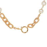 Vintage Chanel Gold Plated CC Faux Pearl Pendant Necklace