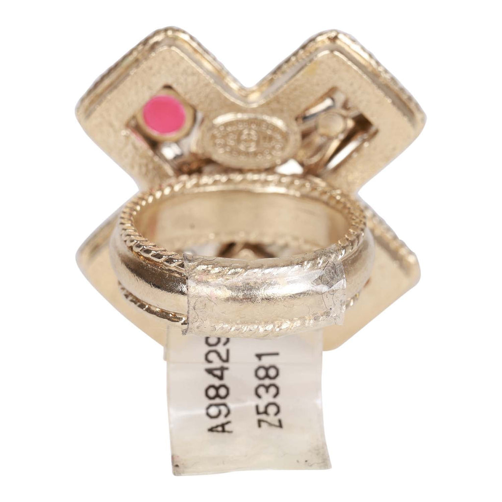 Chanel Gold CC Multicolor Gripoix Cross Ring – Madison Avenue Couture