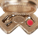 Chanel Gold CC Multicolor Gripoix Cross Ring