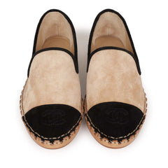 Chanel CC Espadrilles Beige and Black Suede 35