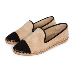 Chanel CC Espadrilles Beige and Black Suede 35