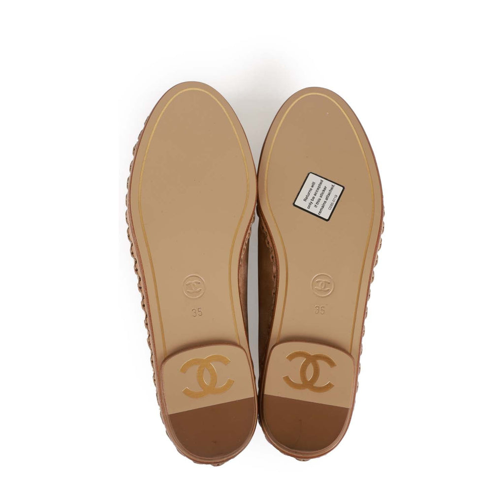 Chanel CC Espadrilles Beige and Black Suede 35