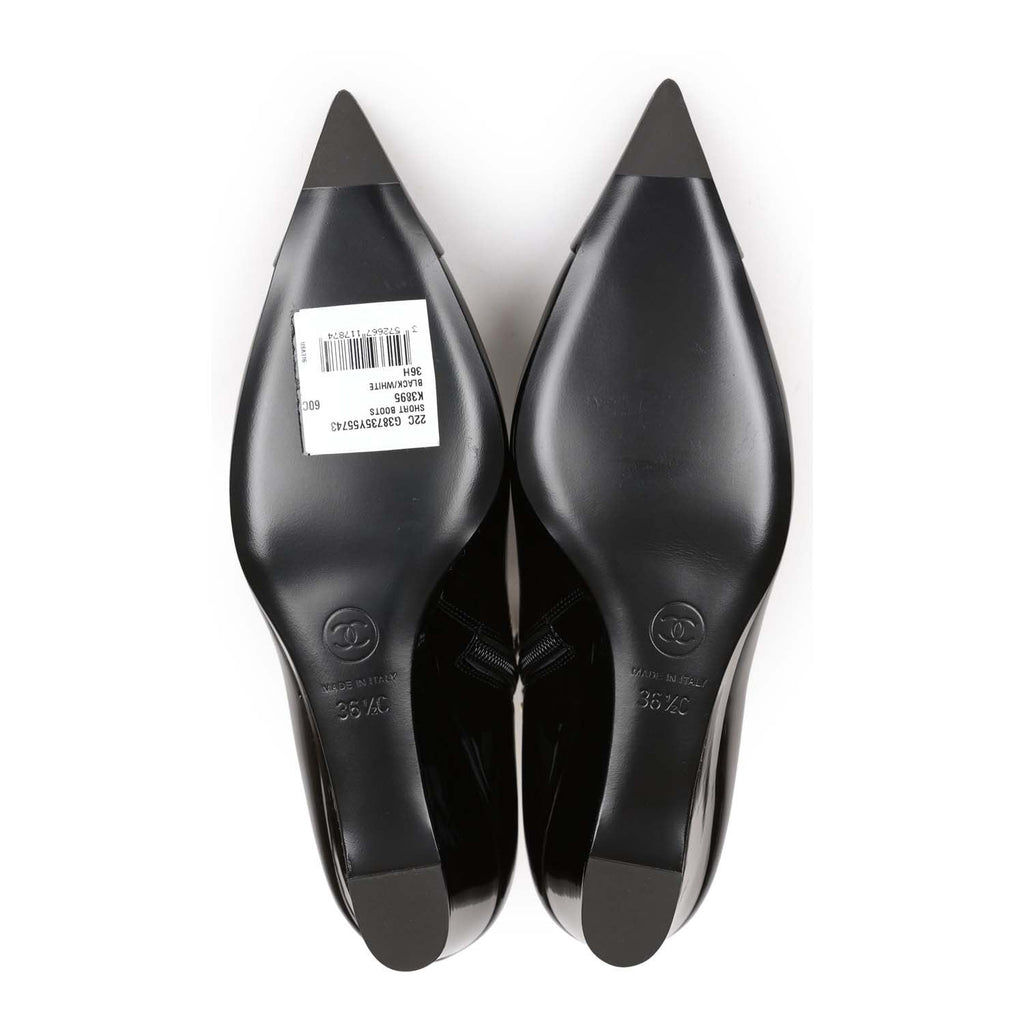 Chanel Black Leather Pointed Toe Ladies Shoes