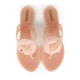 Chanel Pink Camellia Jelly Sandals 39