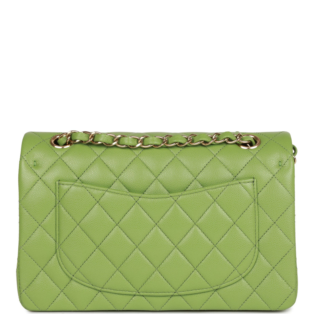 Chanel Classic Quilted Wallet on Chain Green Lime Lambskin