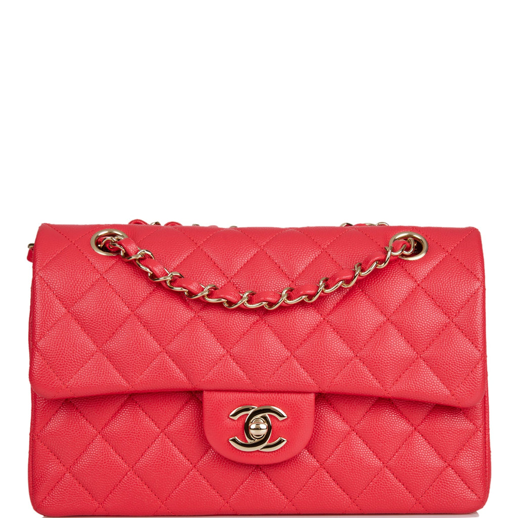 Chanel Red Caviar Small Classic Double Flap Bag Light Gold Hardware –  Madison Avenue Couture