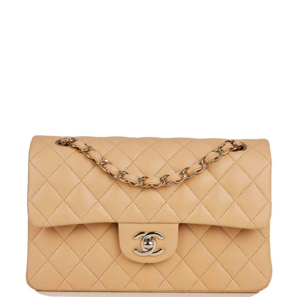 Chanel Caramel Quilted Lambskin Small Classic Double Flap Bag