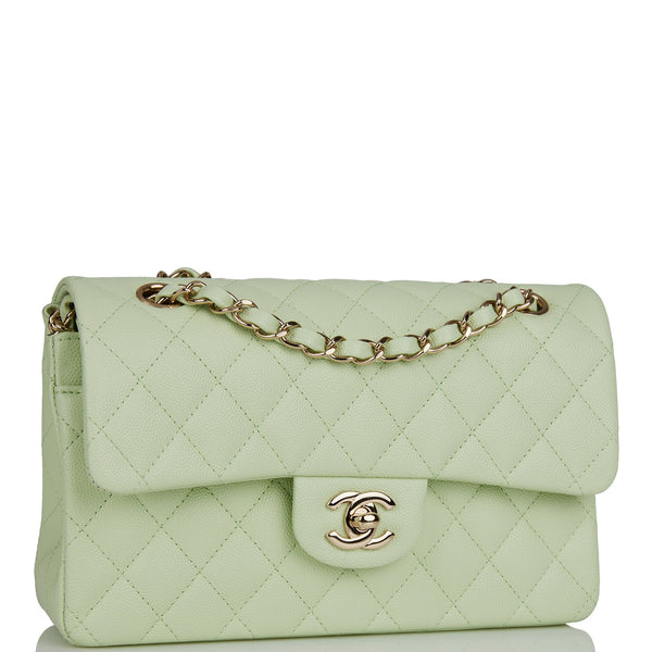 CHANEL Caviar Quilted Medium Sweet Classic Flap Green 714302
