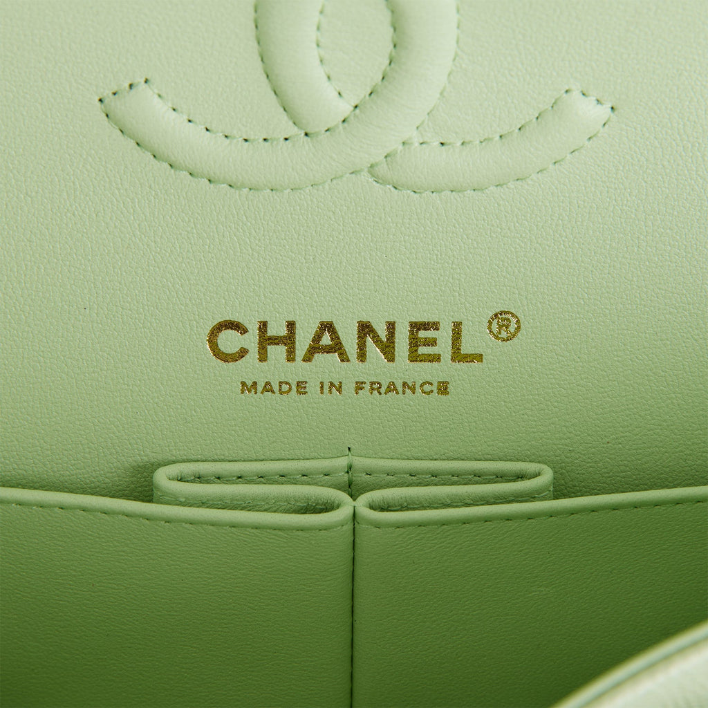 Chanel 21s Tiffany Green Small Classic Flap