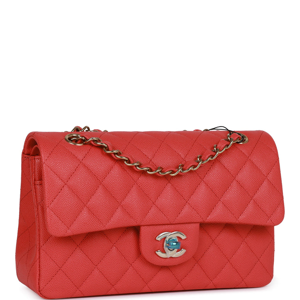 chanel red classic flap