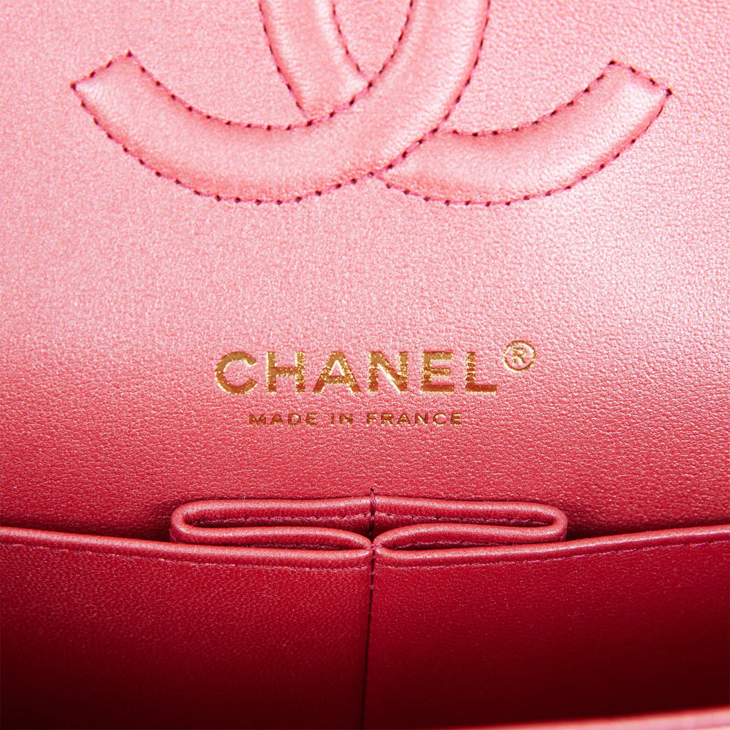 Chanel Rose Iridescent Caviar Medium Classic Double Flap Light Gold – Madison  Avenue Couture