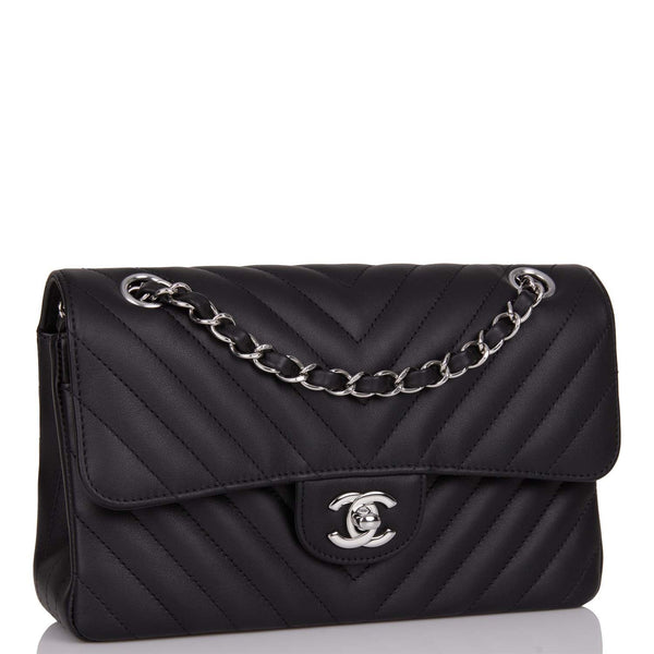 Chanel Classic Chevron So Black Jumbo Double Flap Bag