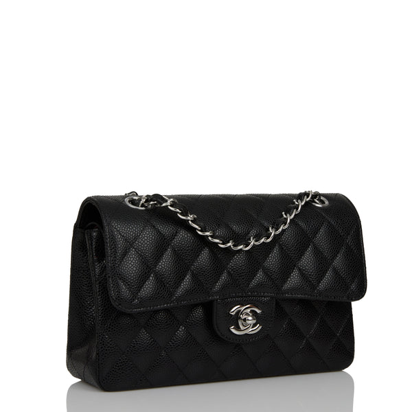 CHANEL Small Classic Double Flap Bag Black Caviar Leather, 24K GHW,   in 2023