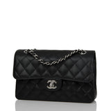 Chanel Small Classic Double Flap Black Caviar Silver Hardware