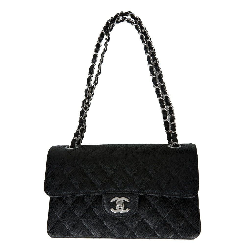 CHANEL Caviar Quilted Small Double Flap Black 175376