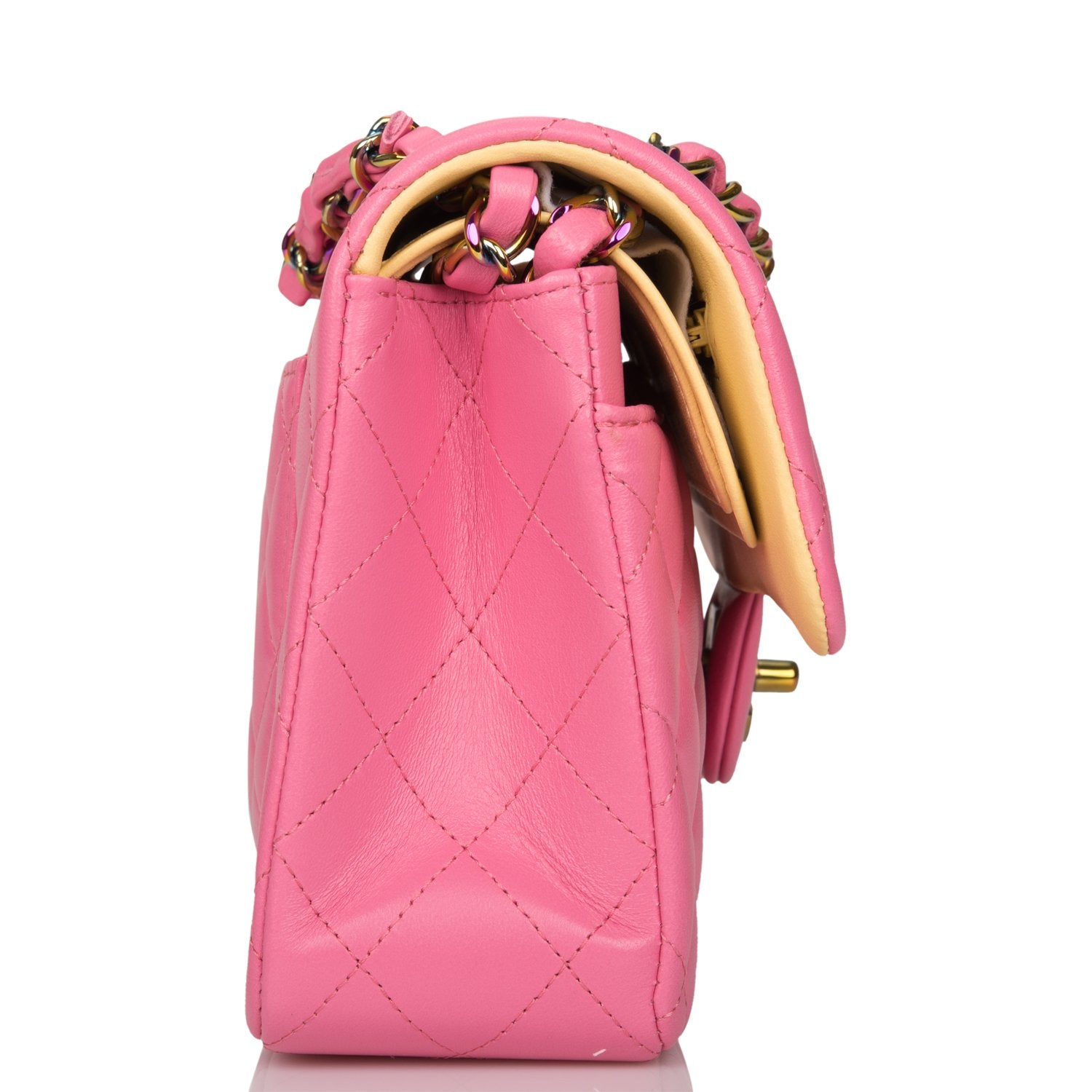 Chanel Pink Quilted Lambskin Small Classic Double Flap Bag – Madison ...