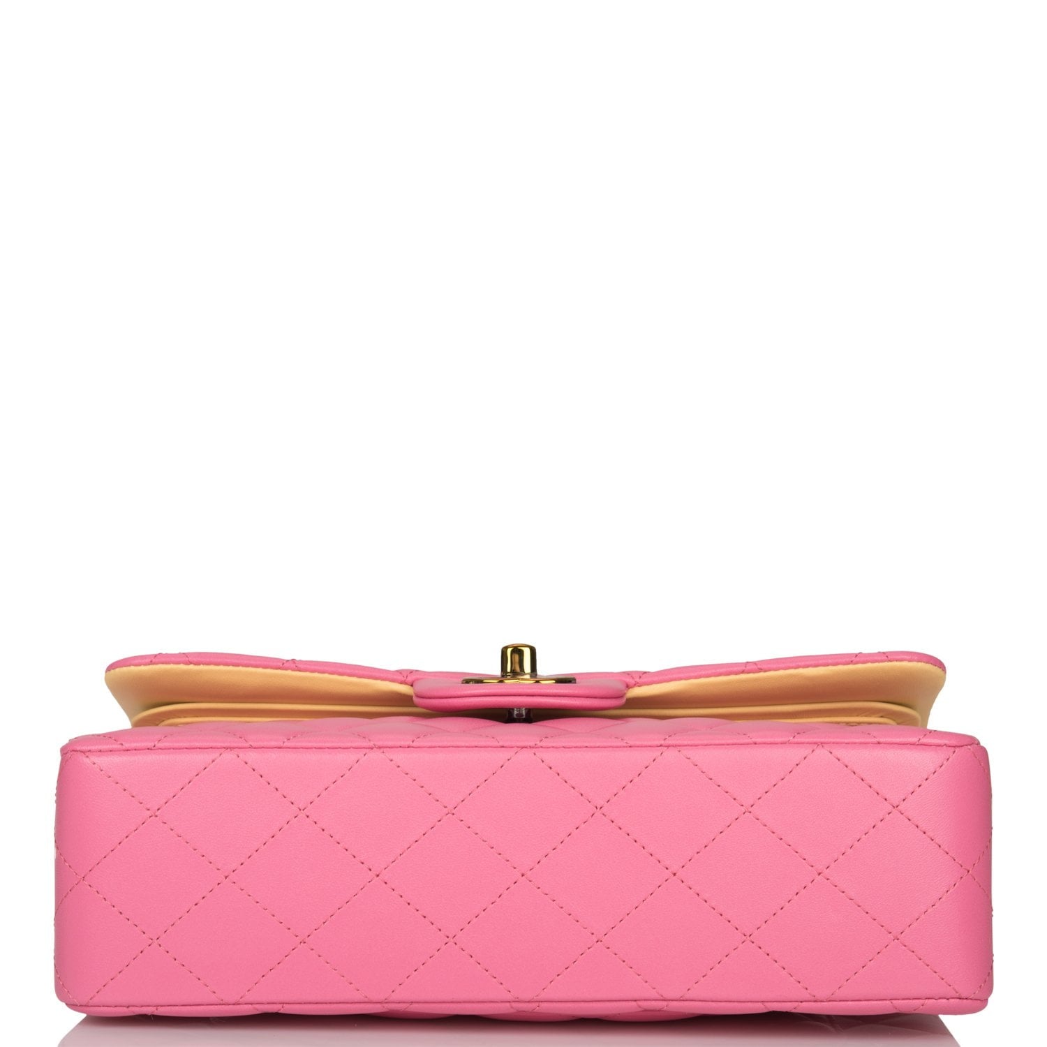 Chanel Pink Quilted Lambskin Small Classic Double Flap Bag Rainbow Har