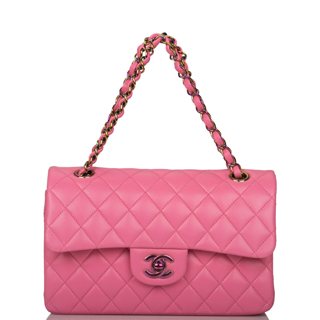 Chanel Pink Quilted Lambskin Small Classic Double Flap Bag