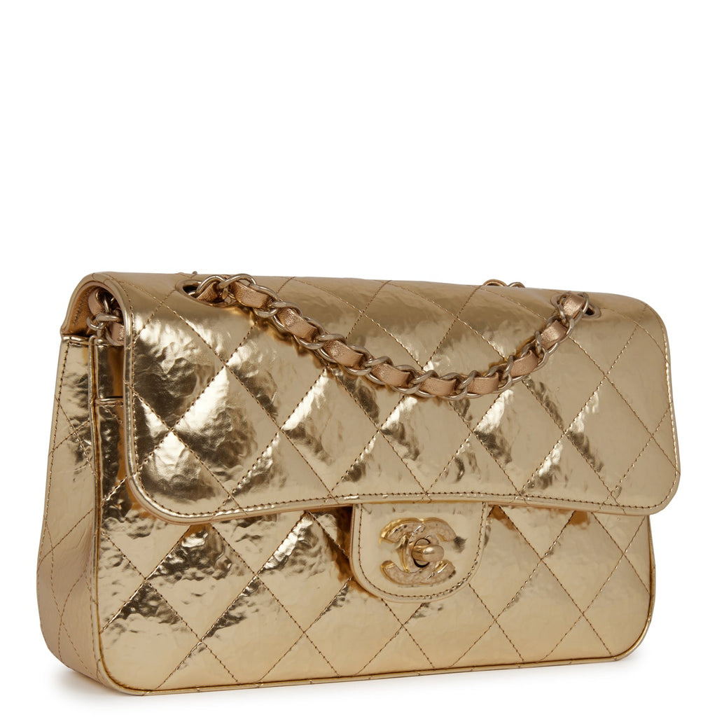 Classic Pouch - Grained shiny calfskin & gold-tone metal — Fashion, CHANEL