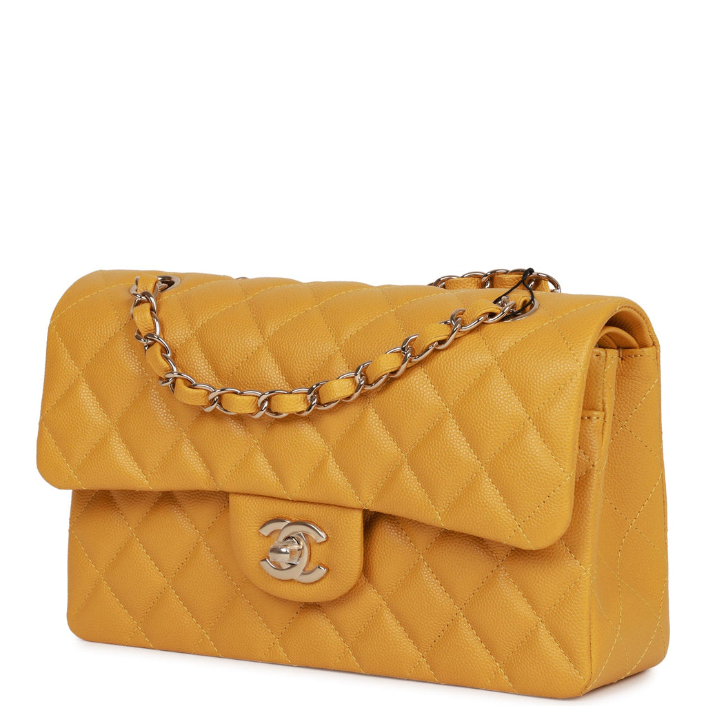 Chanel Yellow Caviar Small Classic Double Flap Light Gold Hardware –  Madison Avenue Couture