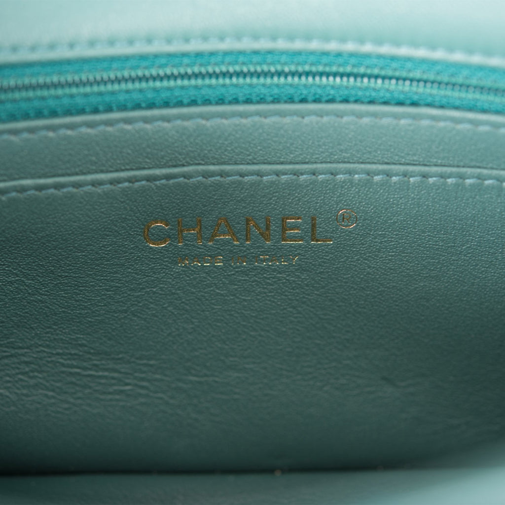 Chanel Green Quilted Lambskin Rectangular Mini Classic Flap Bag