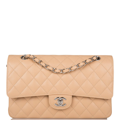 Chanel Beige Caviar Medium Double Flap