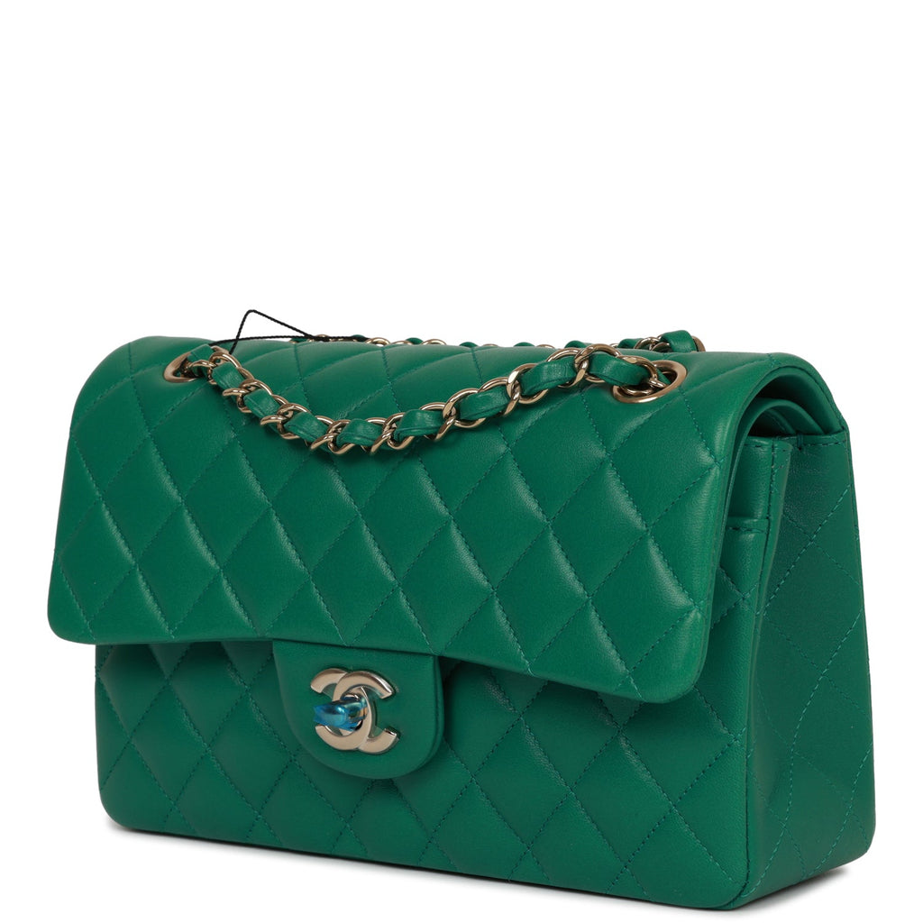 chanel double flap green