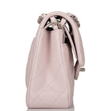 Chanel Small Classic Double Flap Bag Light Purple Lambskin Silver Hardware