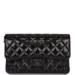 Chanel M/L Medium Classic Quilted Flap So Black Shiny Crumpled Calfski –  Coco Approved Studio