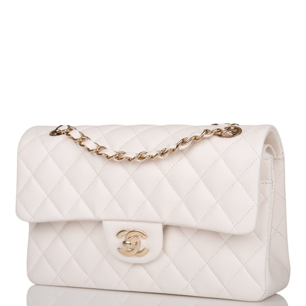 Chanel White Quilted Caviar Small Classic Double Flap Bag – Madison Avenue  Couture