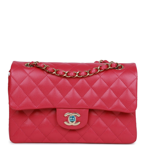Chanel Caviar Small Pink Double Flap Bag 8 series - ADL1873