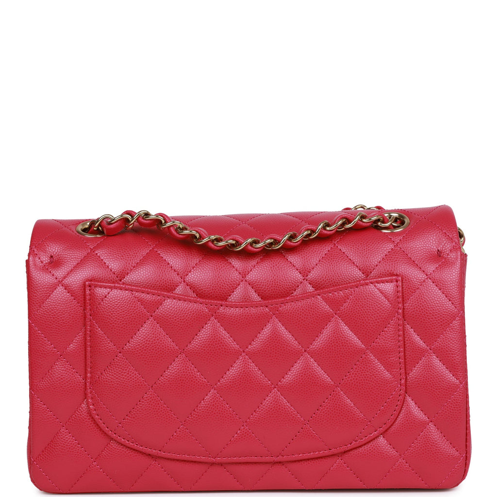 Chanel Rose Quilted Lambskin Medium Classic Double Flap Bag Silver Hardware  – Madison Avenue Couture