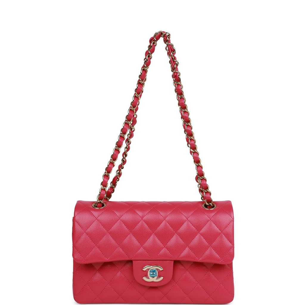 hot pink chanel purse black