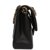 Pre-owned Chanel Small Classic Double Flap Bag Black Lambskin Gold Hardware